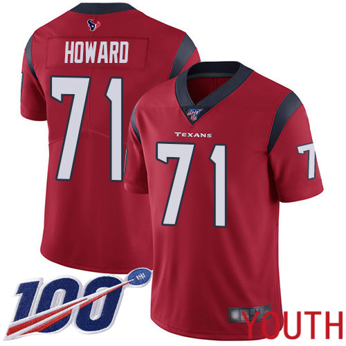Houston Texans Limited Red Youth Tytus Howard Alternate Jersey NFL Football #71 100th Season Vapor Untouchable->youth nfl jersey->Youth Jersey